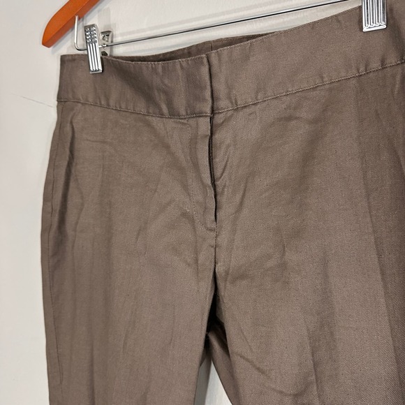 J. Jill NWT Green Brown Midrise Linen Cotton Blend Cropped Relaxed Pants Sz 6 - Picture 2 of 7